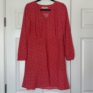 Red dress with little white heart details